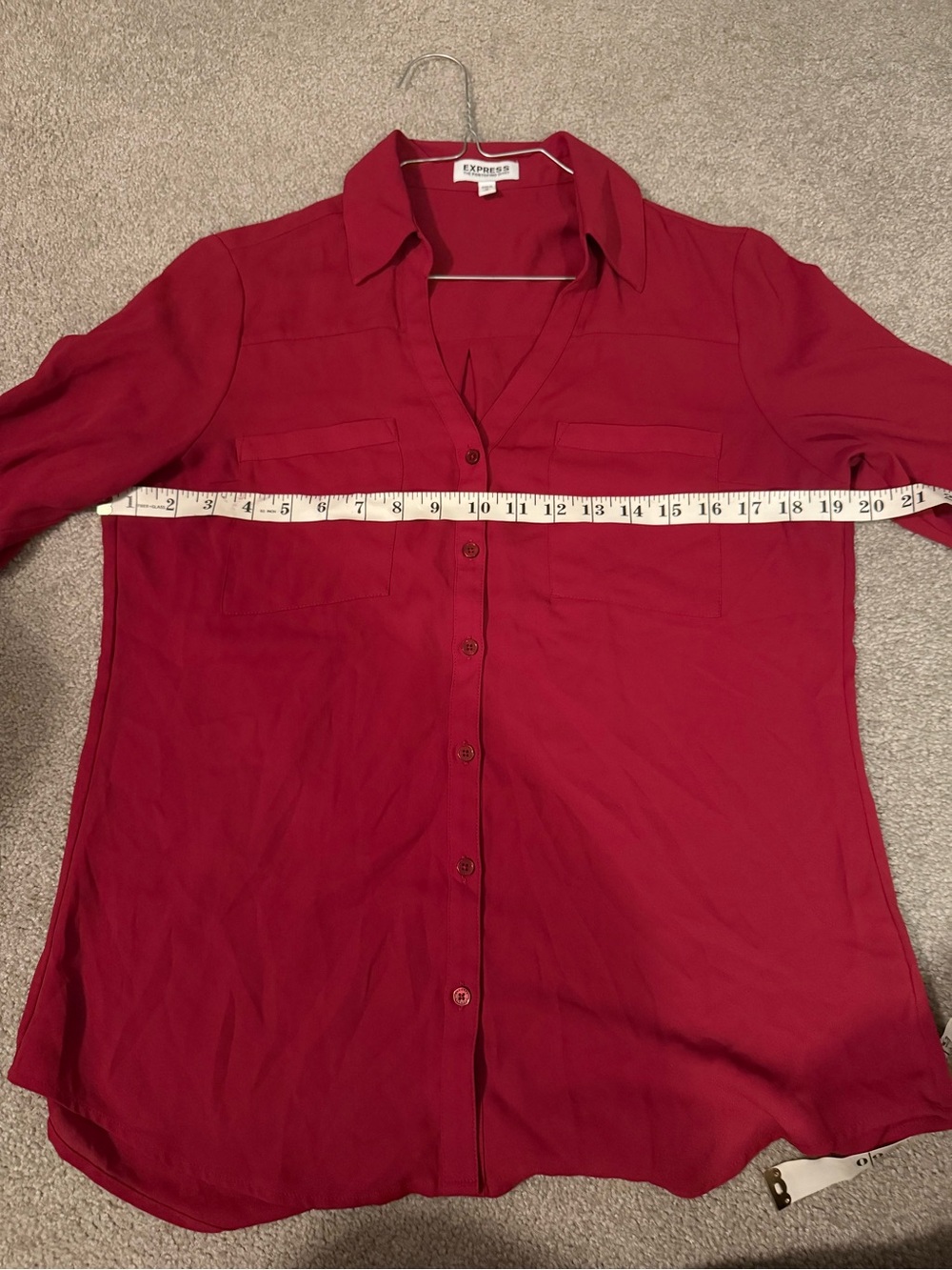 Express Women’s Deep Red Button-Down Shirt - Picture 4 of 4